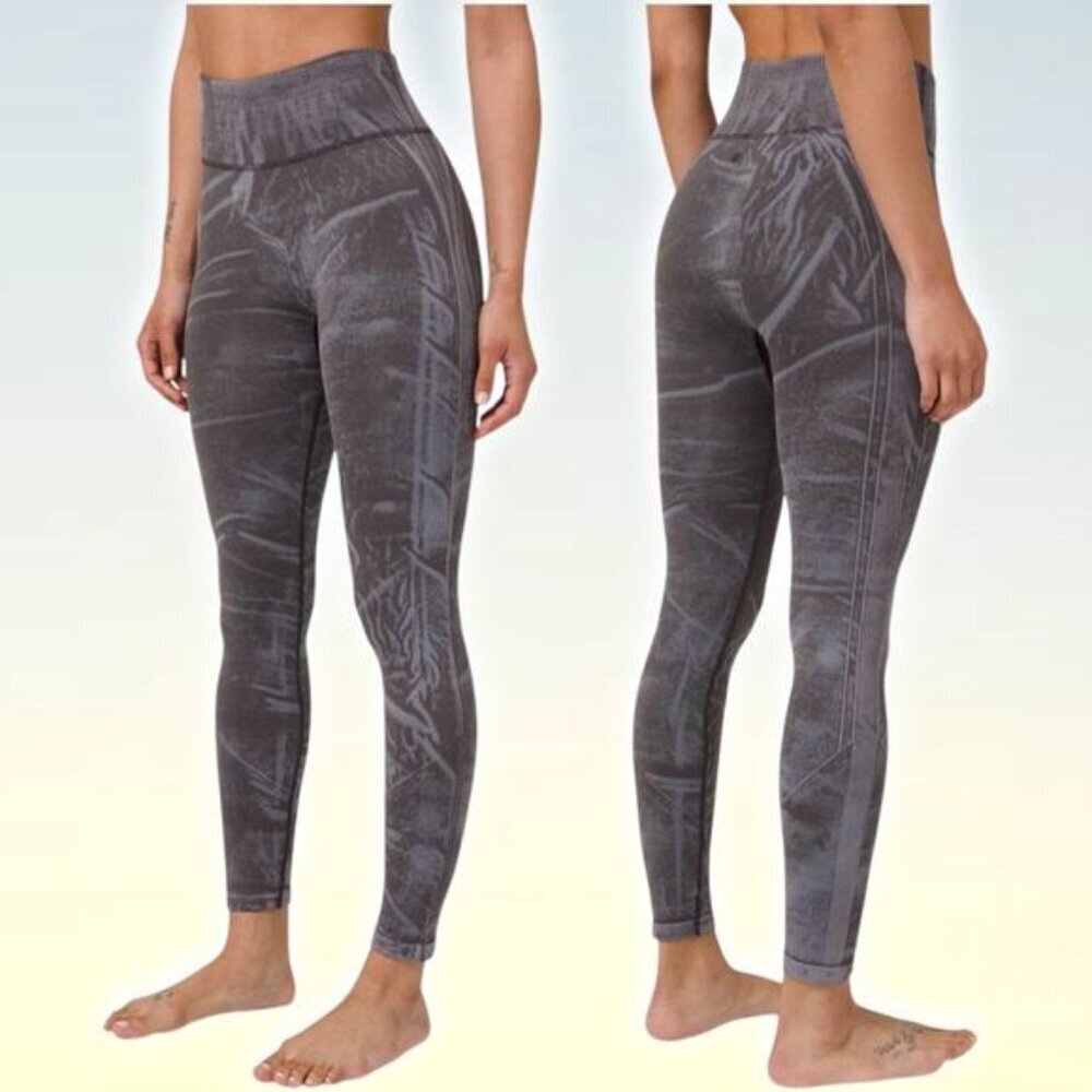 LULULEMON Ebb to Street Tight Sz 4 Stone Wash Graphite Grey